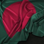 Bangladesh Flag Wrinkled On Dark Background 3D Render