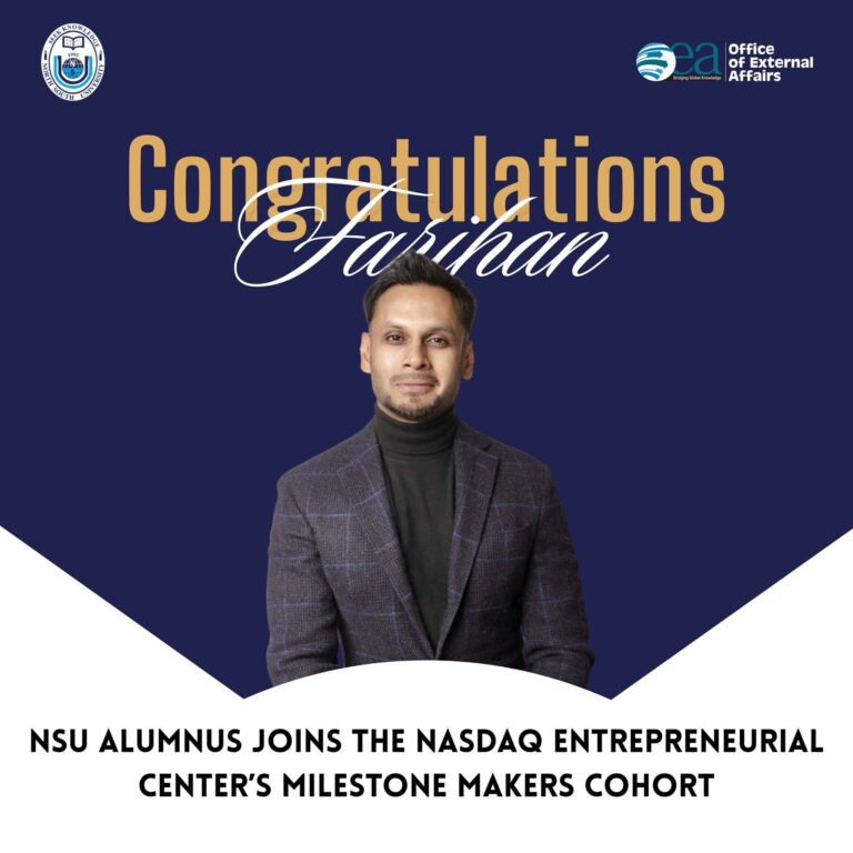 North South University Alumnus Joins the Nasdaq Entrepreneurial Center’s Milestone Makers Cohort