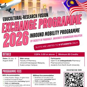 Opportunity for Pharmacy Students: Inbound Mobility Programme EFEC 2026 in Malaysia! 🇲🇾