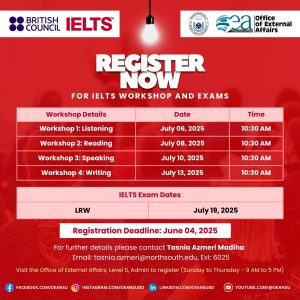 IELTS Exam at NSU – Register Now for July 2025 Session (Limited Seats Available!)