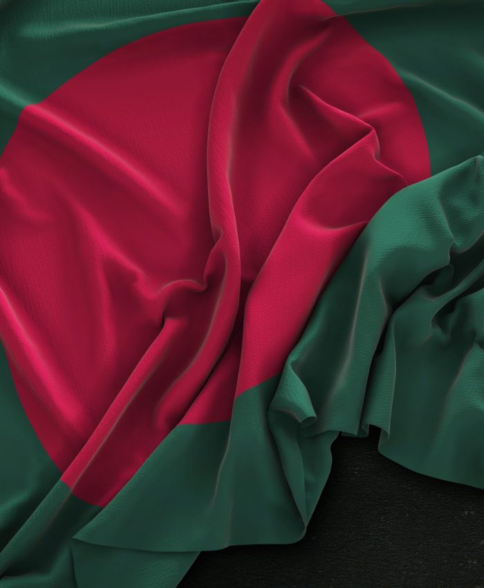 Bangladesh Flag Wrinkled On Dark Background 3D Render